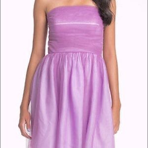 DONNA MORGAN STRAPLESS TULLE WITH ROUCHED BODICE WOMENS SWEET LILAC/8